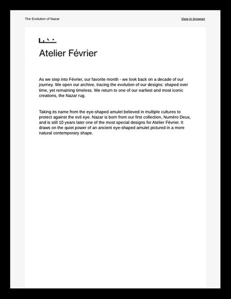 Atelier Février newsletter