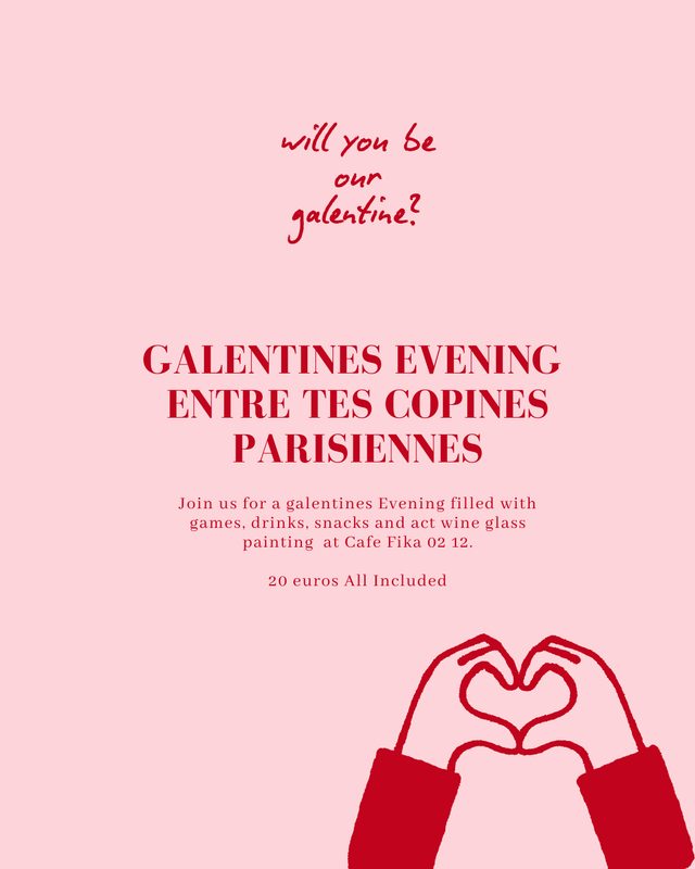Galentine's evening poster — Café Fika